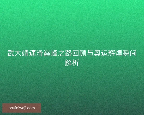 武大靖速滑巅峰之路回顾与奥运辉煌瞬间解析